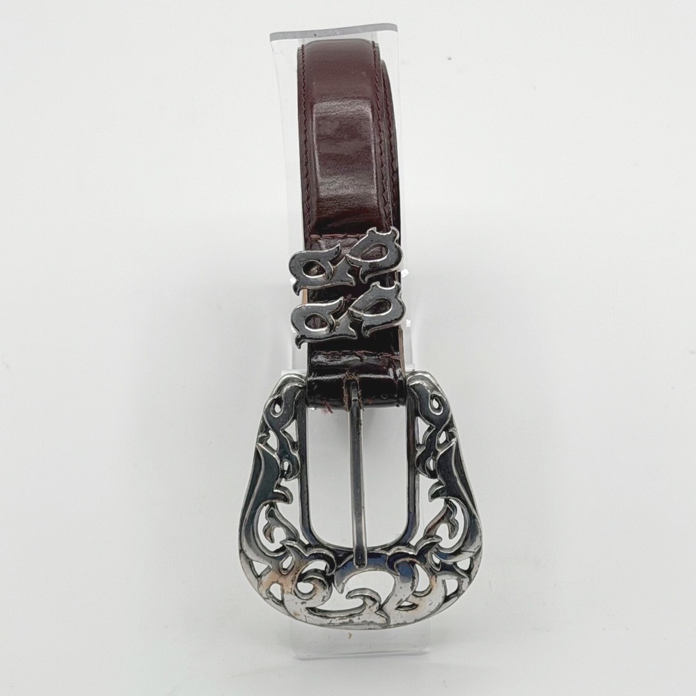 Barse Santa Rosa Brown Leather Belt Filigree Buckle M USA Western Rustic Boho